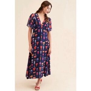 Lisa Says Gah Grace Printed Dress Cocktails Size Small